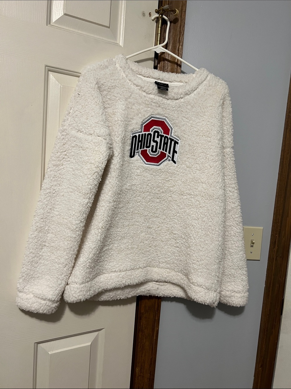 Ohio State Sherpa Pullover Sweater - White